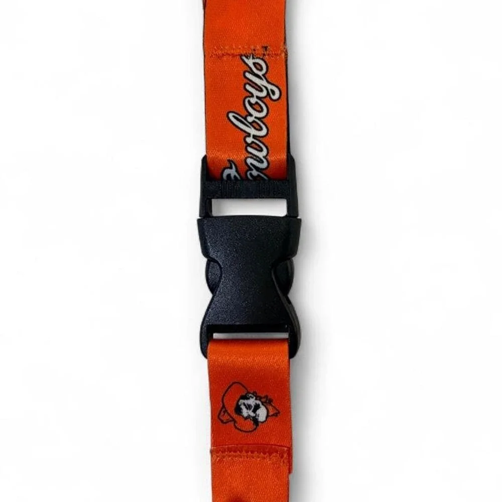 Oklahoma State University OSU Alumni Lanyard Pistol Pete Keychain Orange Black